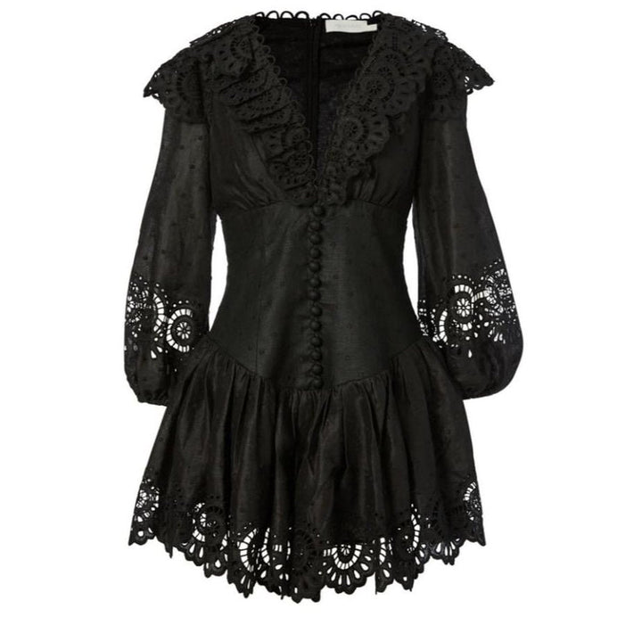 Zimmermann-Bellitude Linen Scallop Mini Dress - Runway Catalog