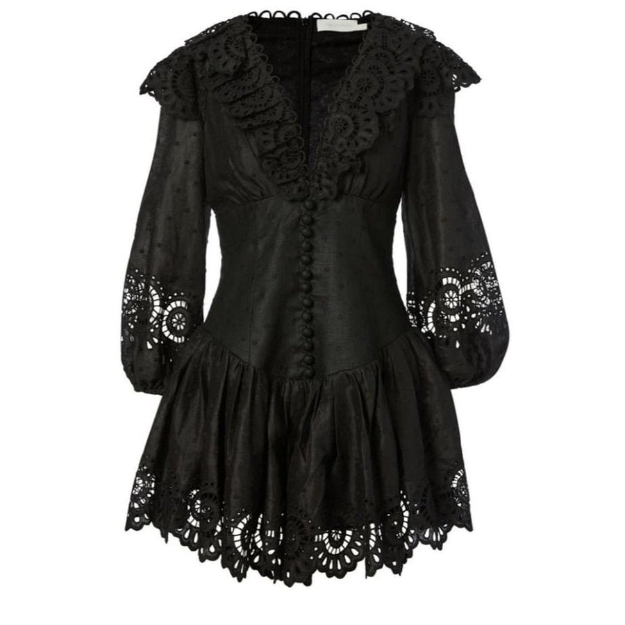 Zimmermann-Bellitude Linen Scallop Mini Dress - Runway Catalog