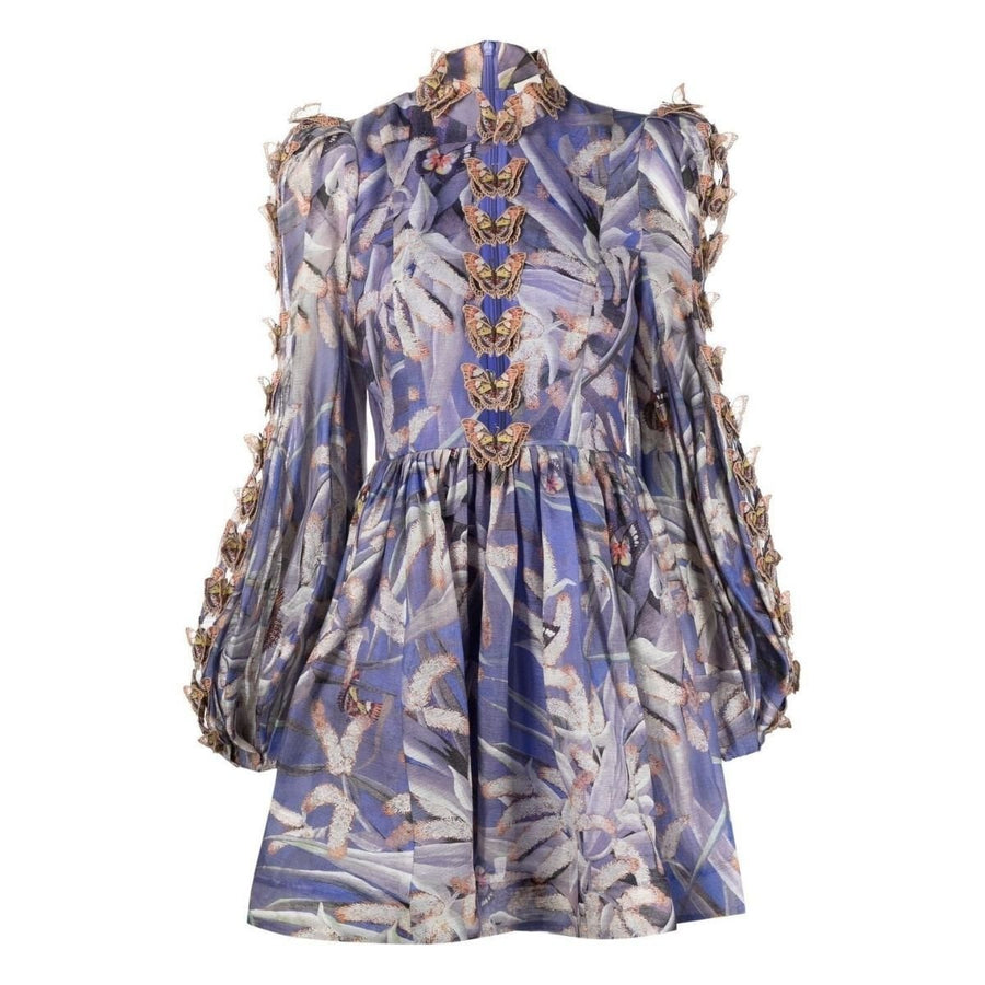 Zimmermann-Butterfly-Appliqué Cotton Dress - Runway Catalog