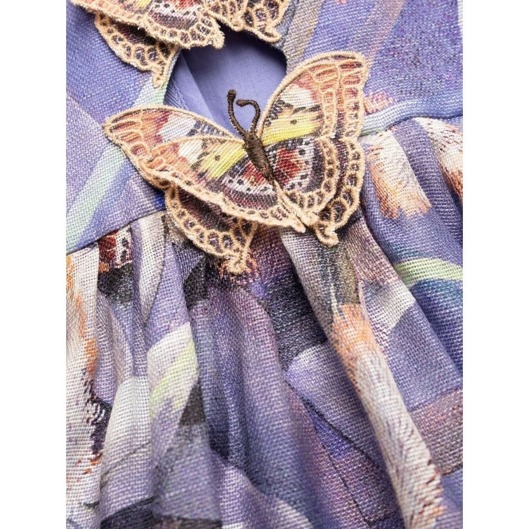 Butterfly-Appliqué Cotton Dress