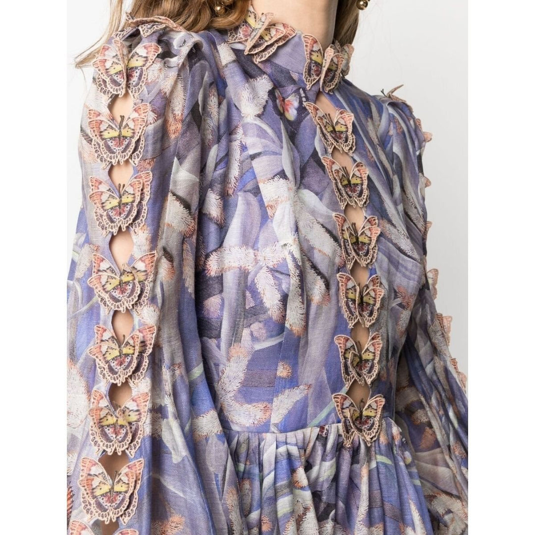 Butterfly-Appliqué Cotton Dress