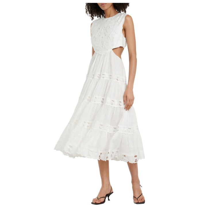 Cassia Embroidered Linen and Ramie Dress