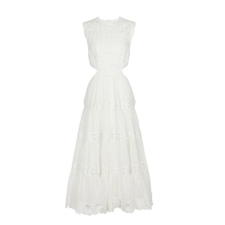 Zimmermann-Cassia Embroidered Linen and Ramie Dress - Runway Catalog