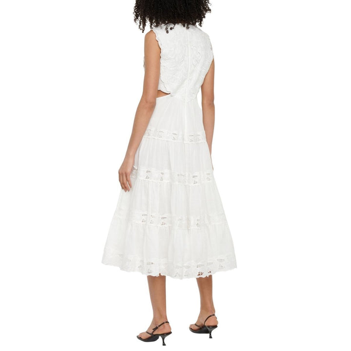 Cassia Embroidered Linen and Ramie Dress