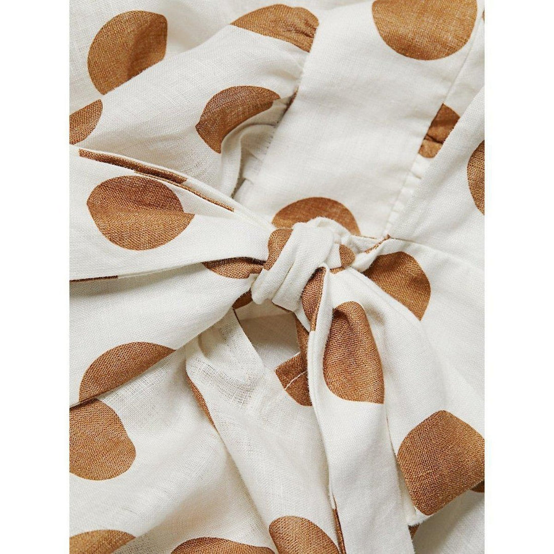 Empire Polka-dot Linen Dress