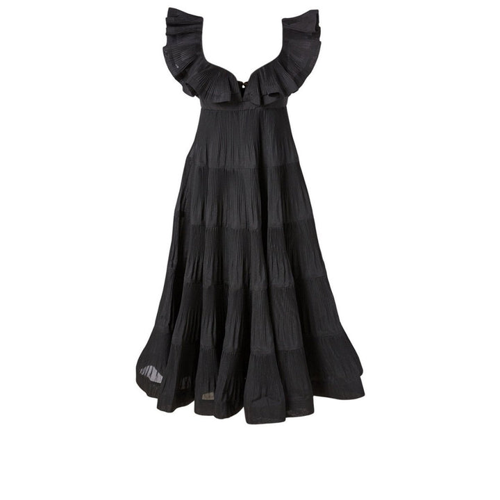 Zimmermann-Ruffle Detail Flared Midi Dress - Runway Catalog