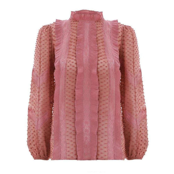 Zimmermann-Unbridled Spliced Silk Blouse - Runway Catalog